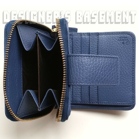 GUCCI Zip Snap Original GG blue trim French Wallet - Picture 6 of 6
